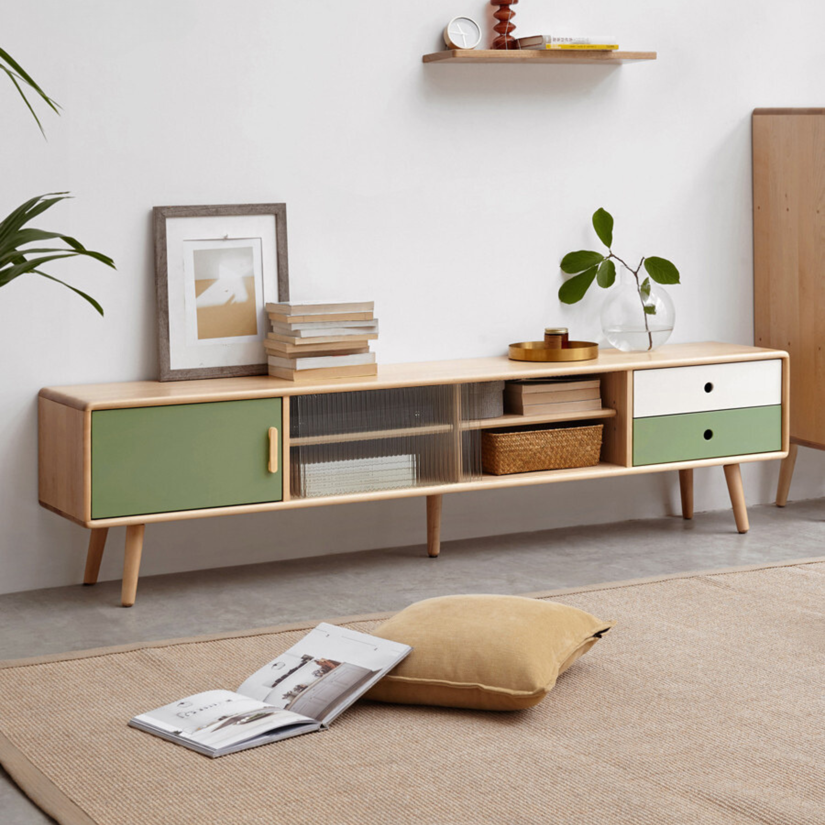 Beech Solid Wood TV Cabinet Forest-Style.