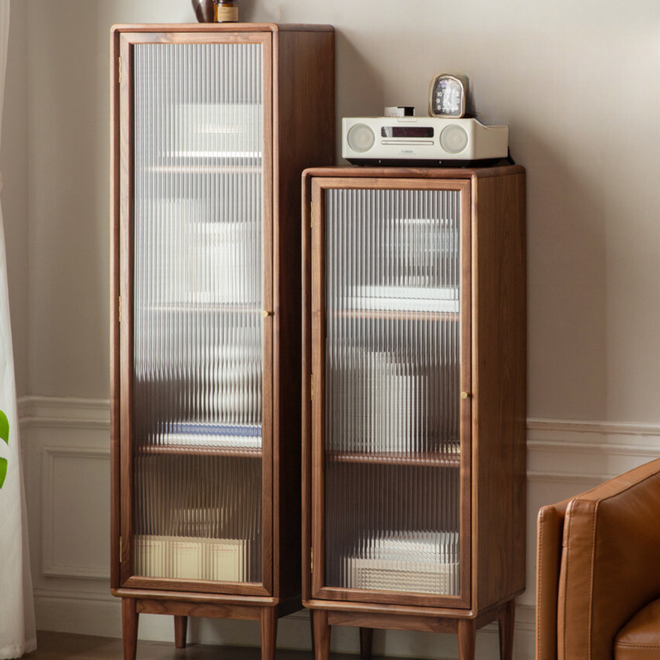 Black Walnut, South American Walnut Solid Wood Side Cabinet