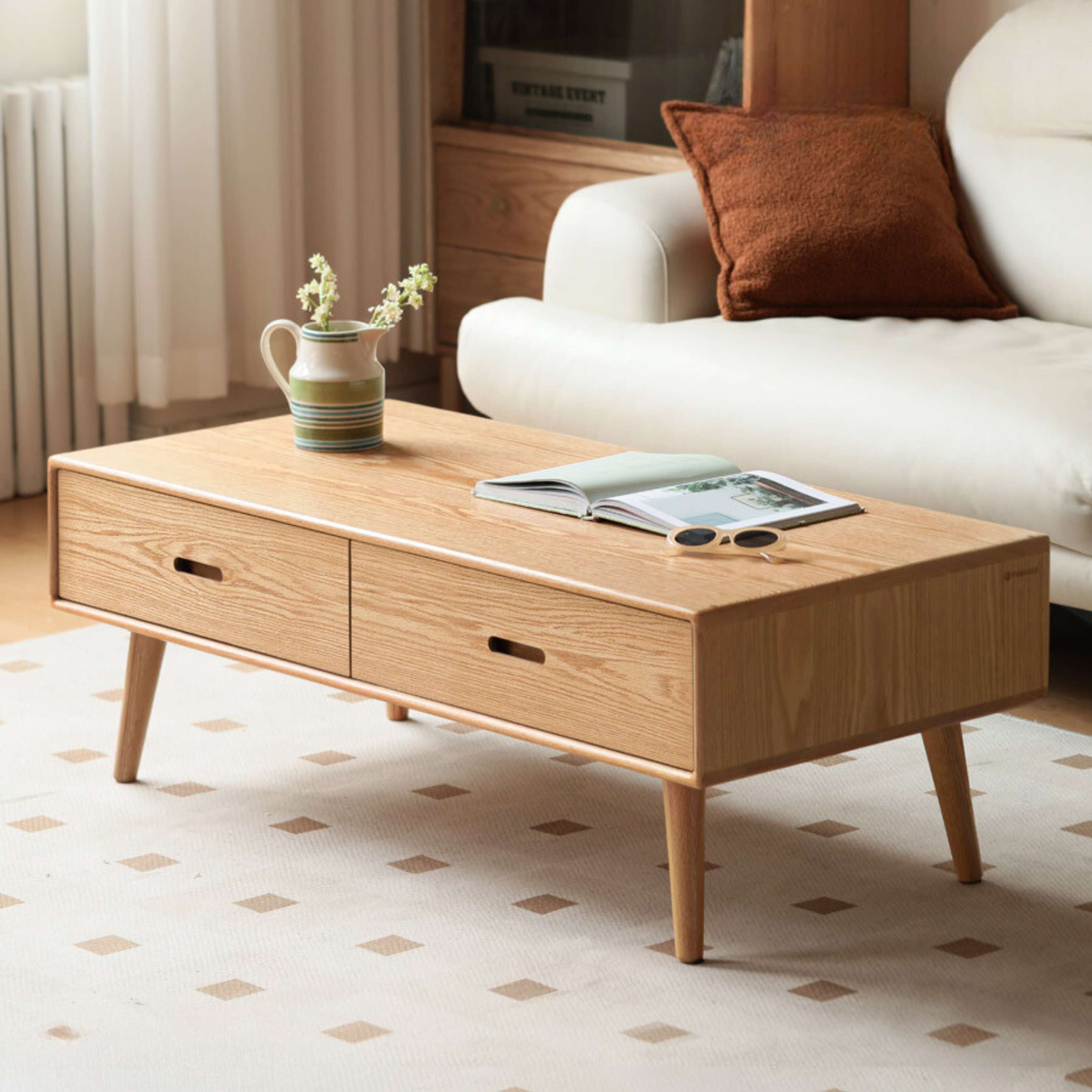 Oak Solid Wood Classic Coffee Table