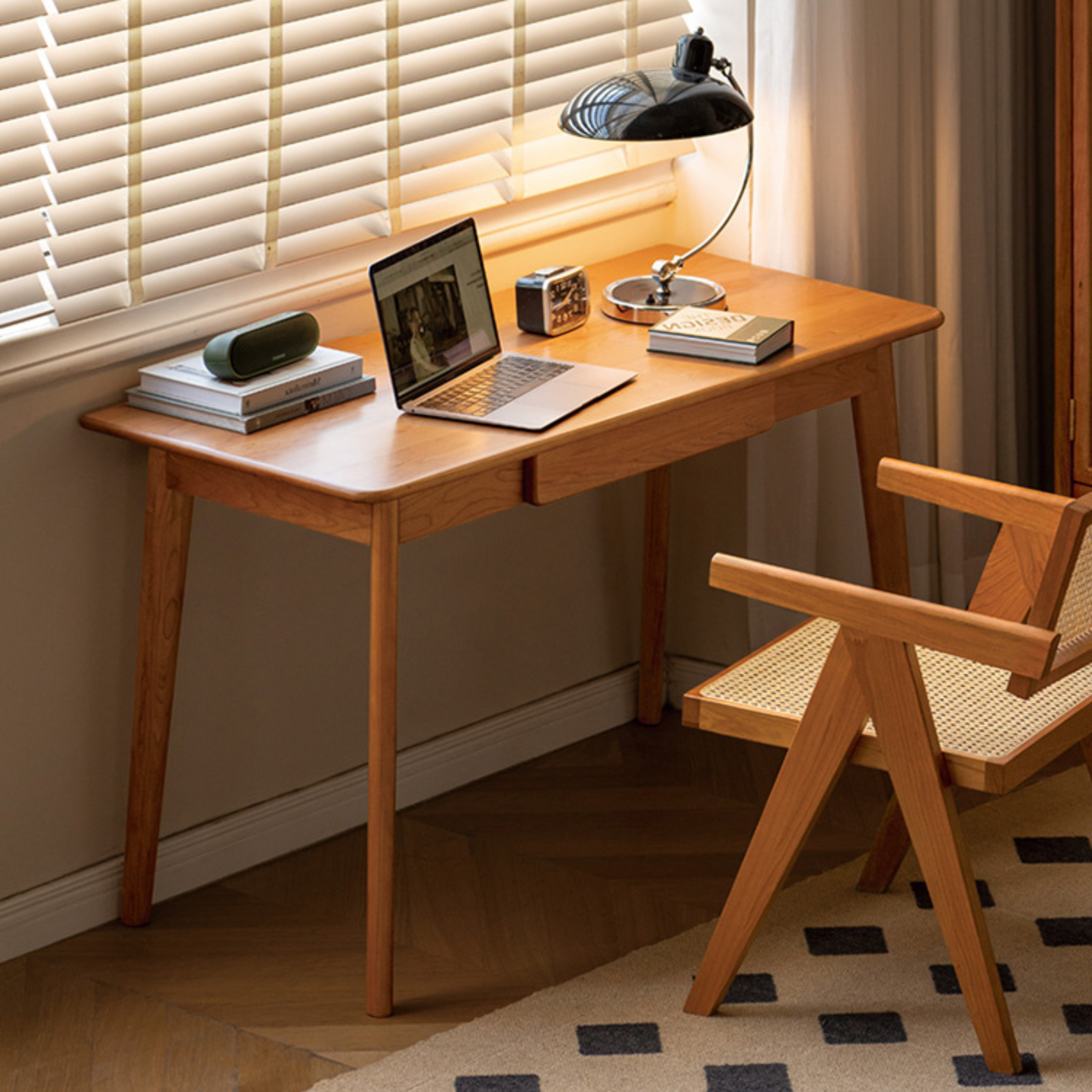 Cherry Wood FAS Grade Office Desk with Drawers