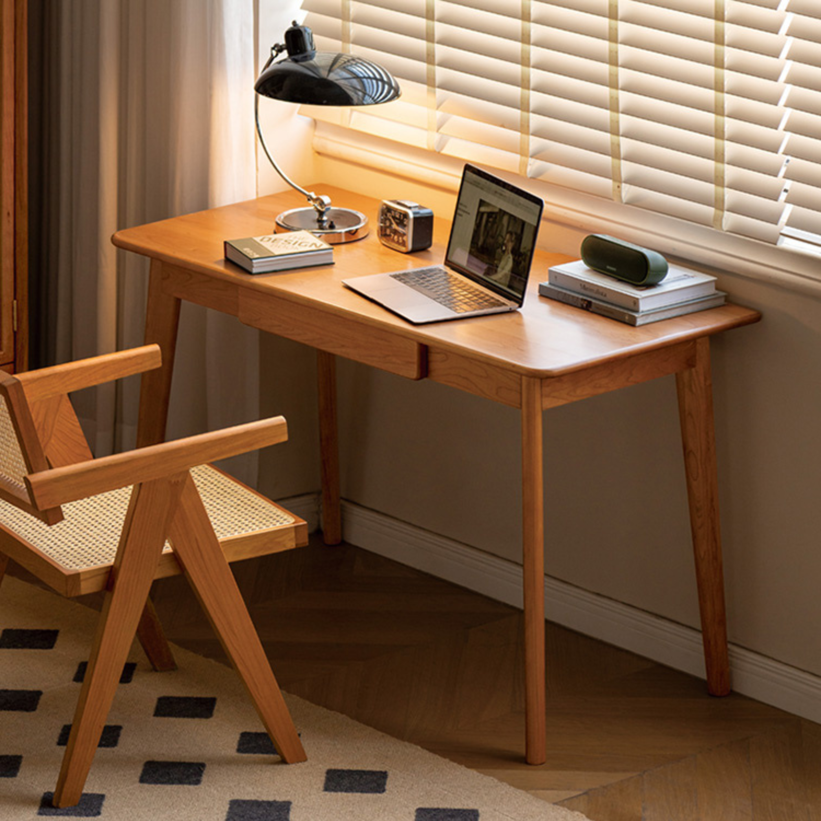 Cherry Wood FAS Grade Office Desk with Drawers
