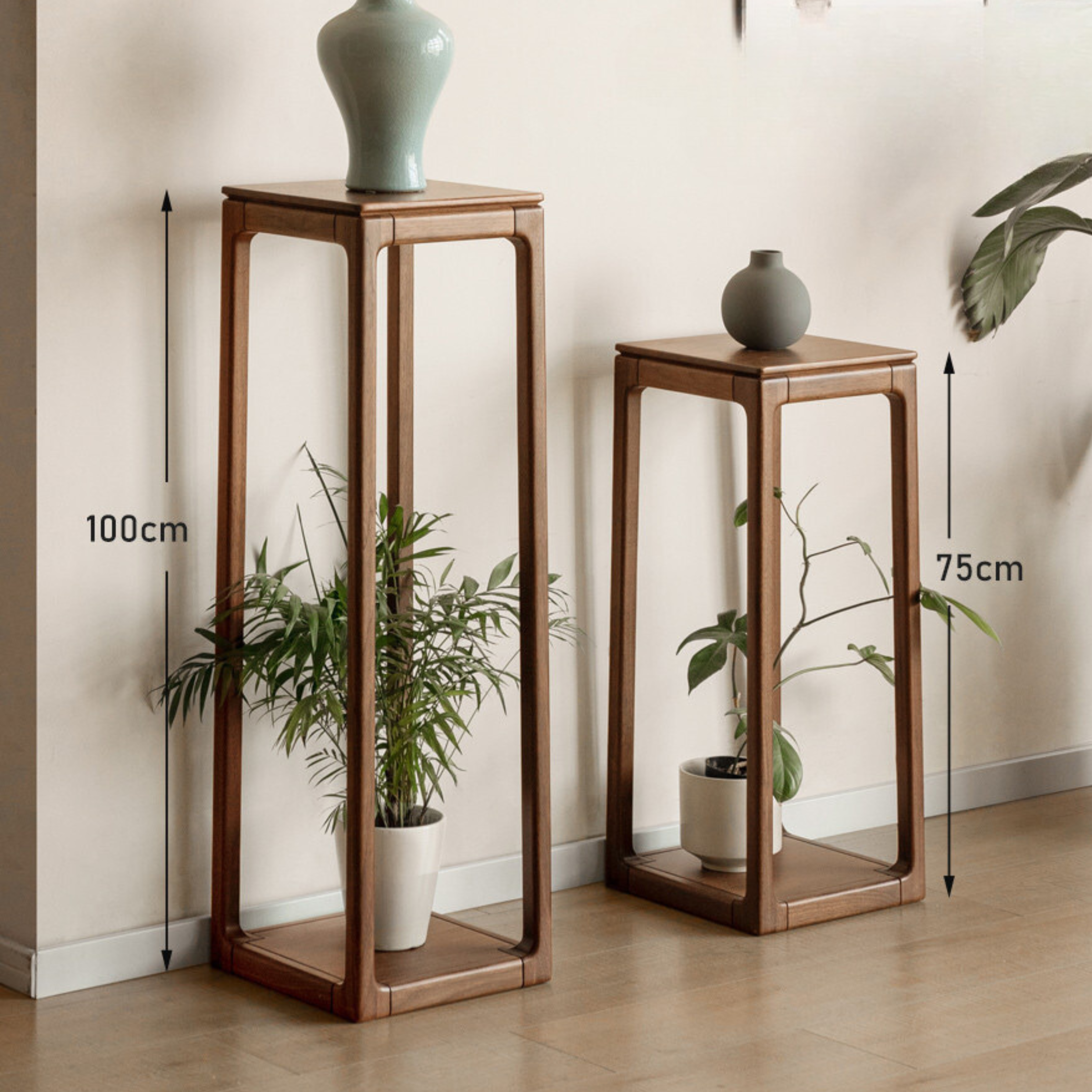 Black Walnut, Solid Sandal Wood Double Layer Storage Flower Frame