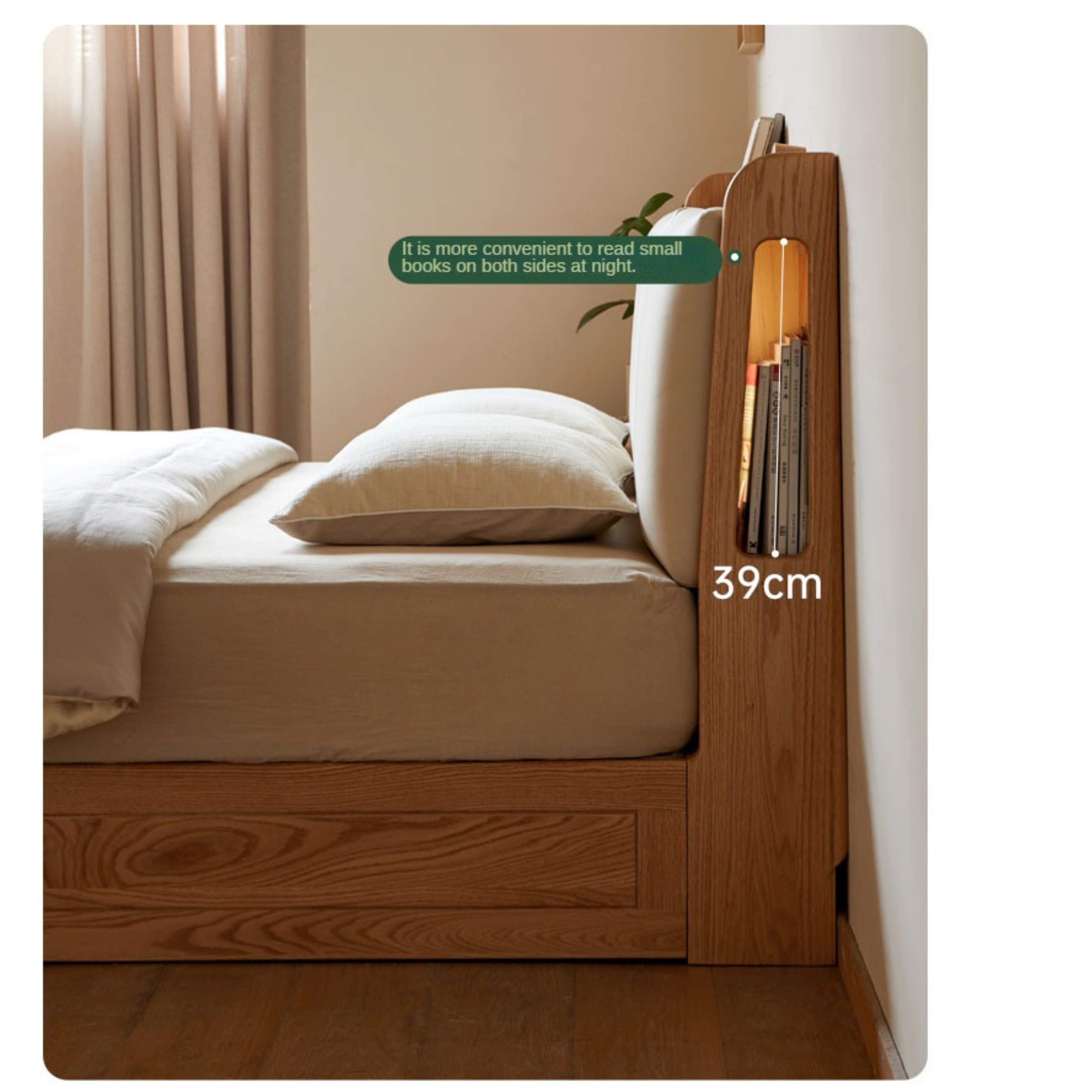 Oak Solid Wood Box Bed Storage Technology Cloth