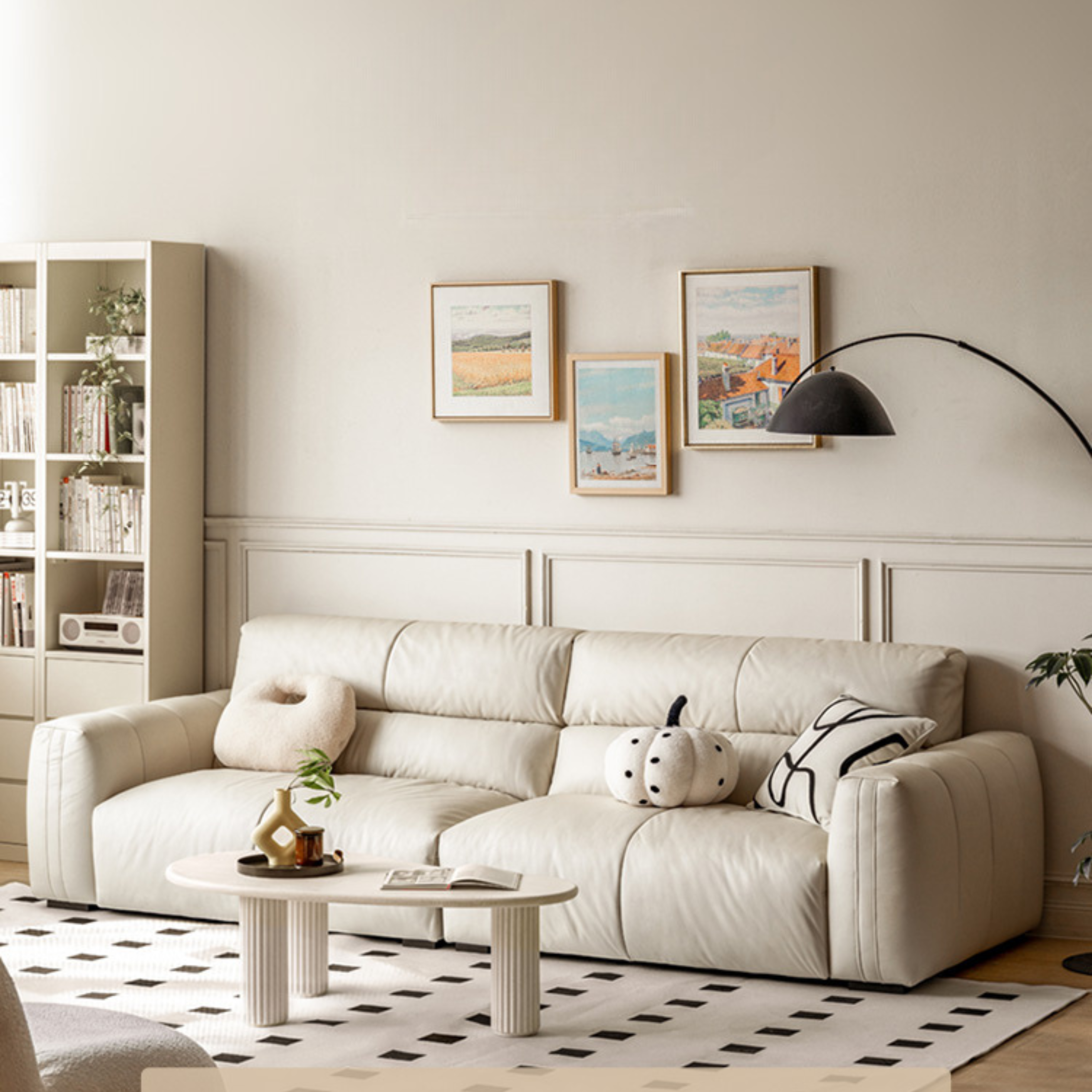 Goose Down, Doll Cotton Sofa Cream Style.