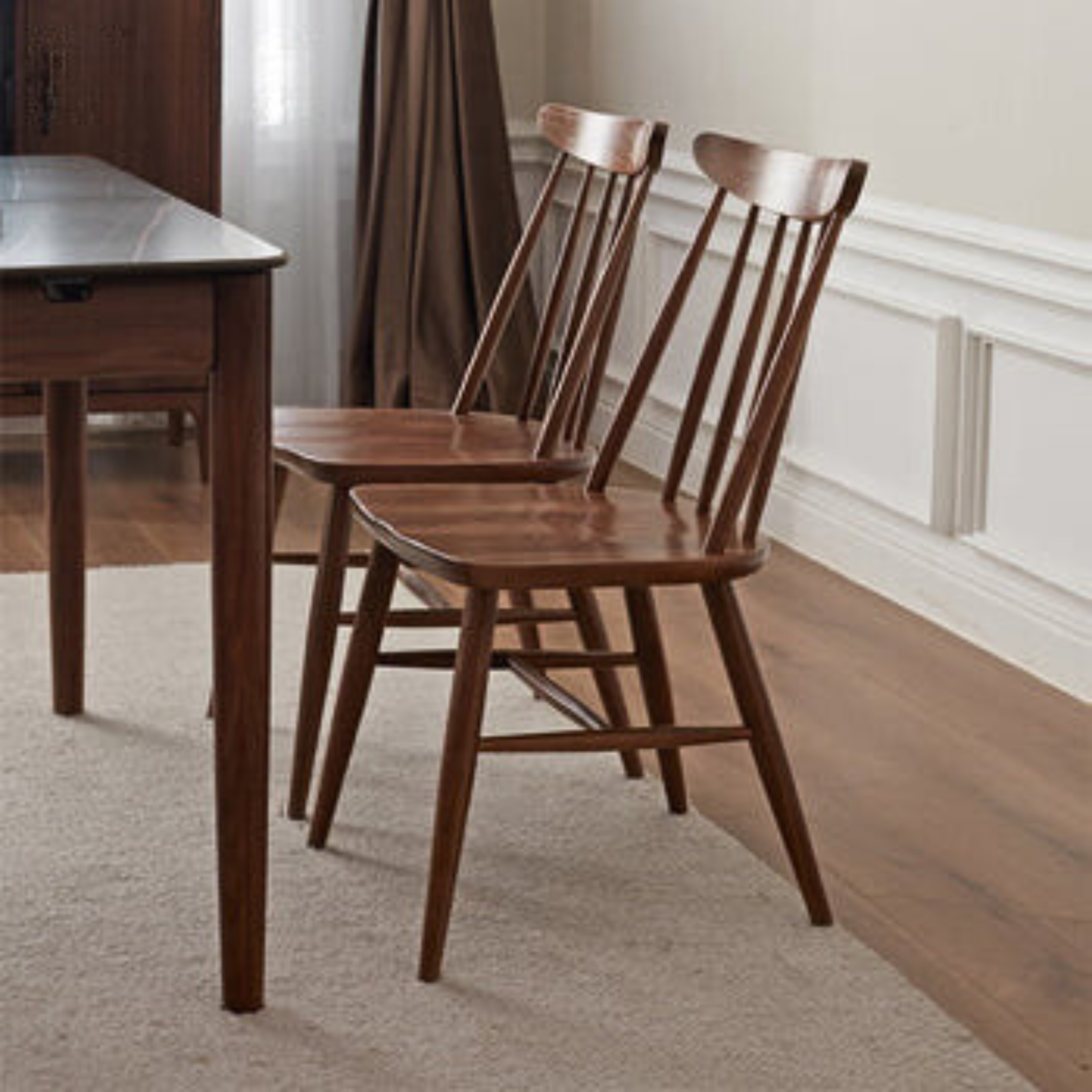 Black Walnut, Ash, Oak Solid Wood Windsor chair 4 pcs Set