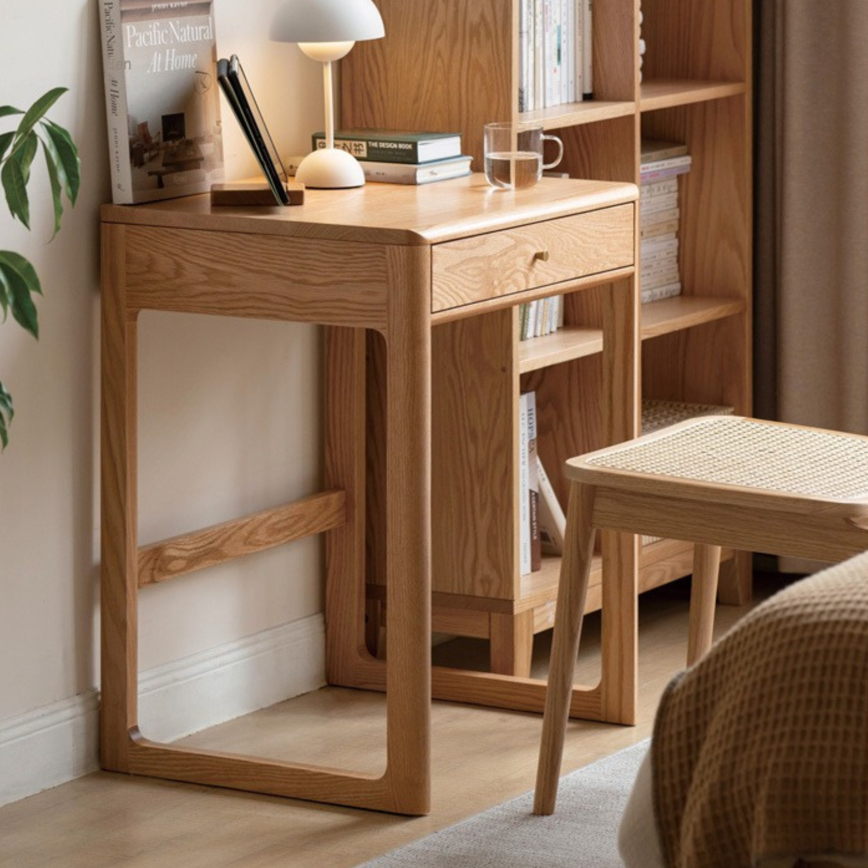 Oak, Beech Solid Wood Small Office Desk