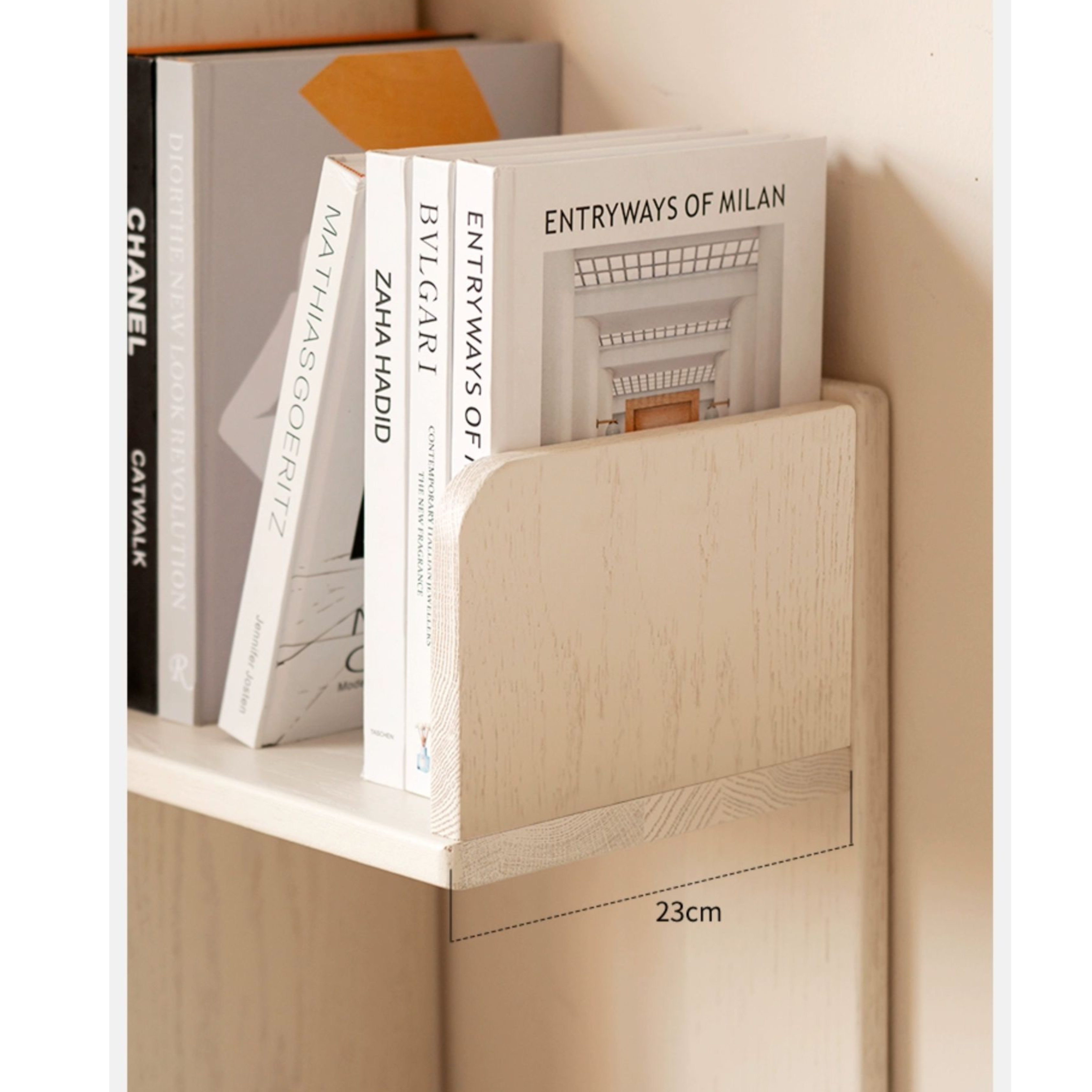 Oak Solid Wood Floor to Floor Cream Cactus Shelf Corner Bookcase Display<