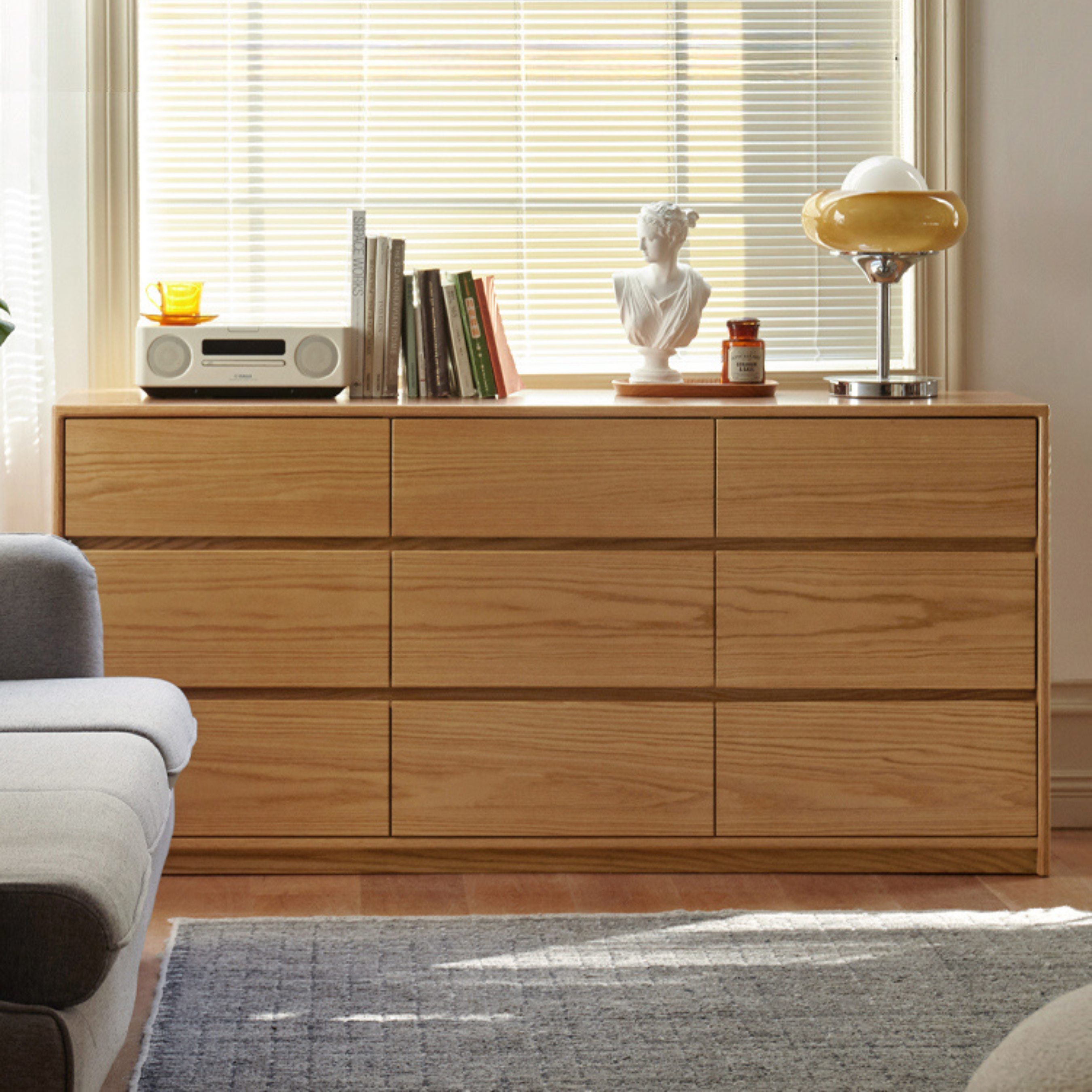 Oak, Black Walnut, Beech Solid Wood, Solid Rubberwood Storage Drawer