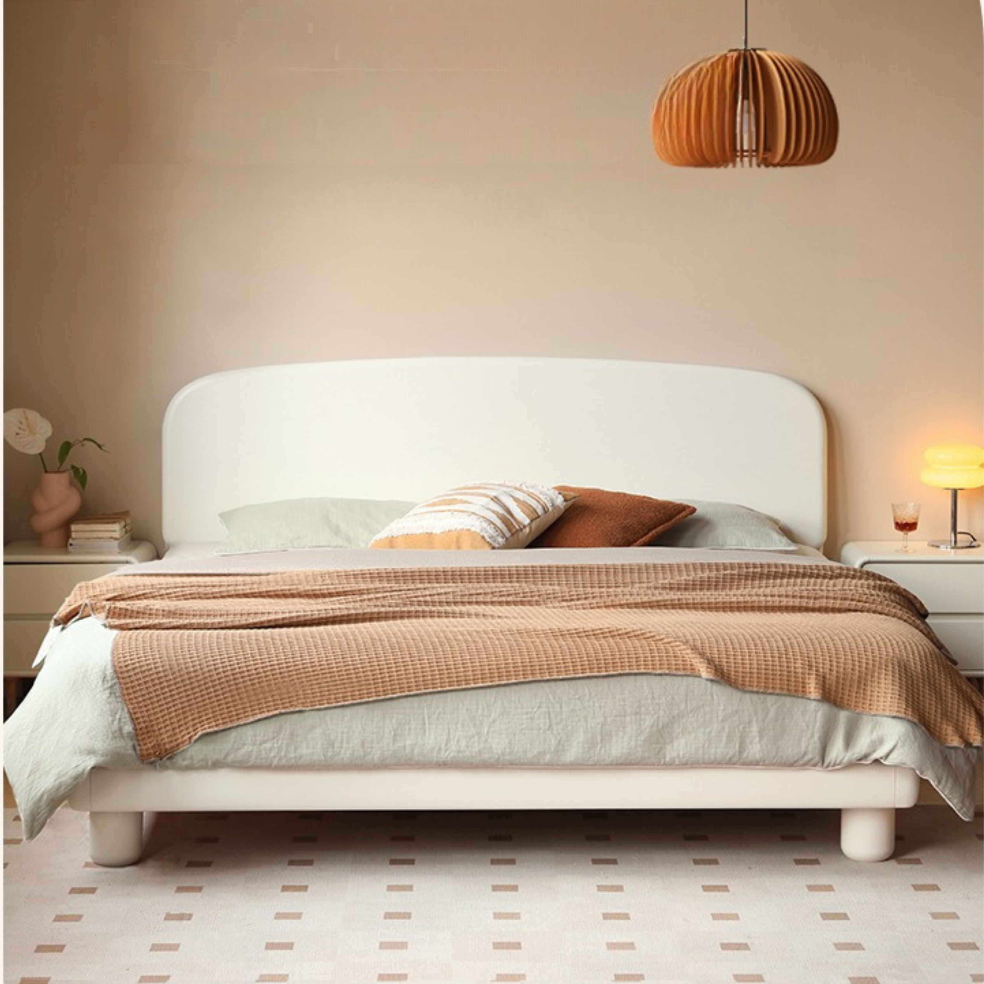 Poplar Solid Wood French Cream Style Bed