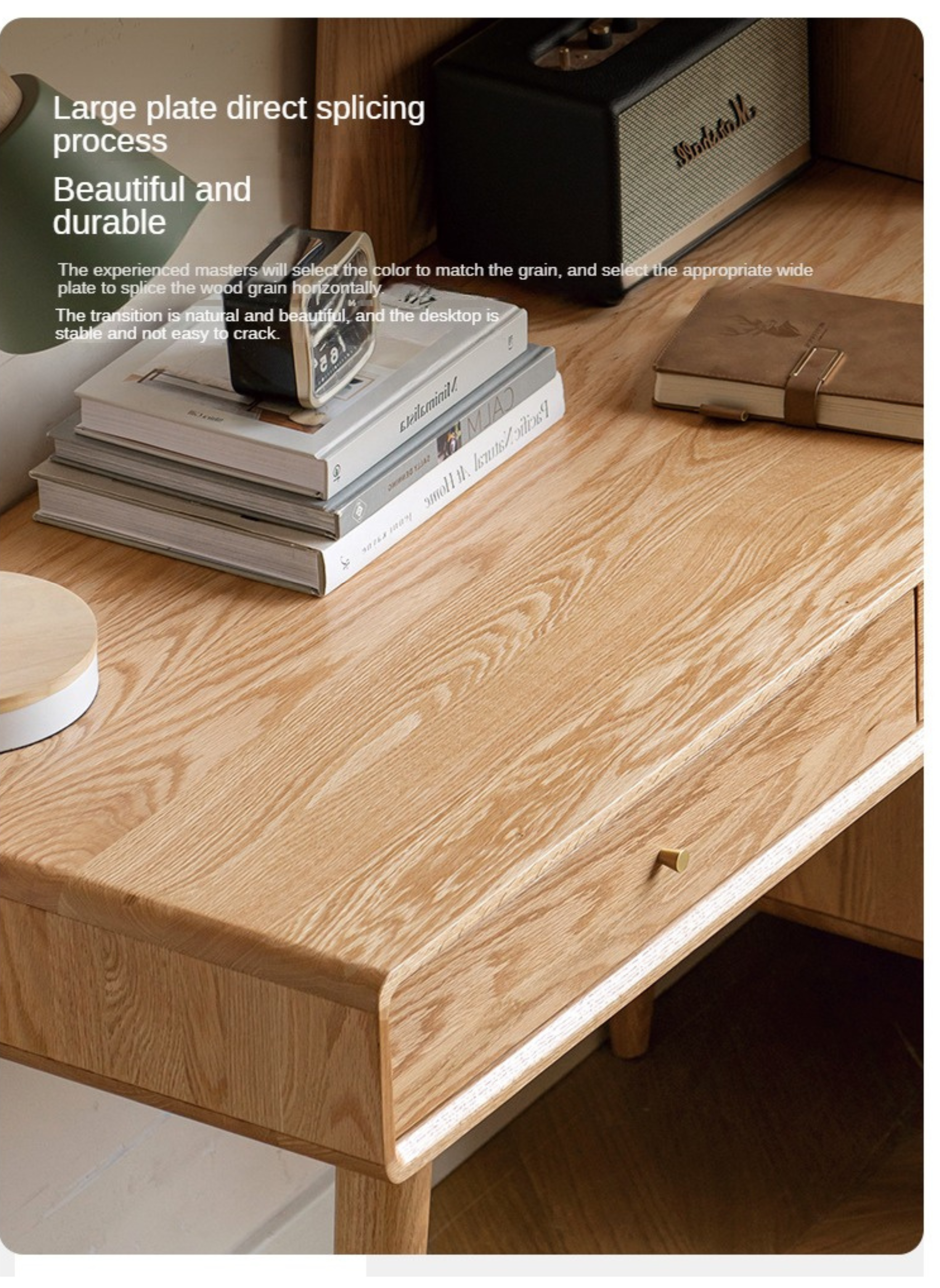 Oak Solid Wood Office Desk Combination