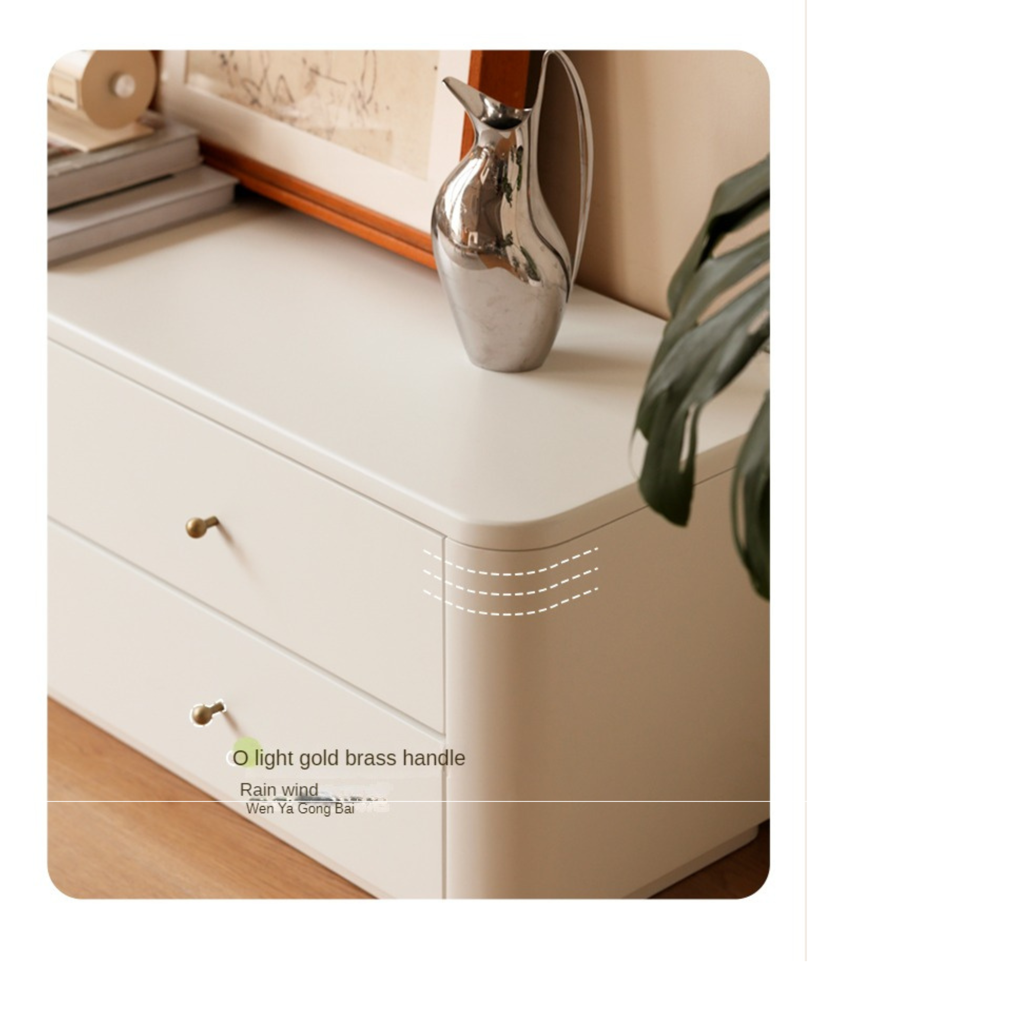 Poplar Solid Wood TV Cabinet Floor-Standing Low Cabinet.
