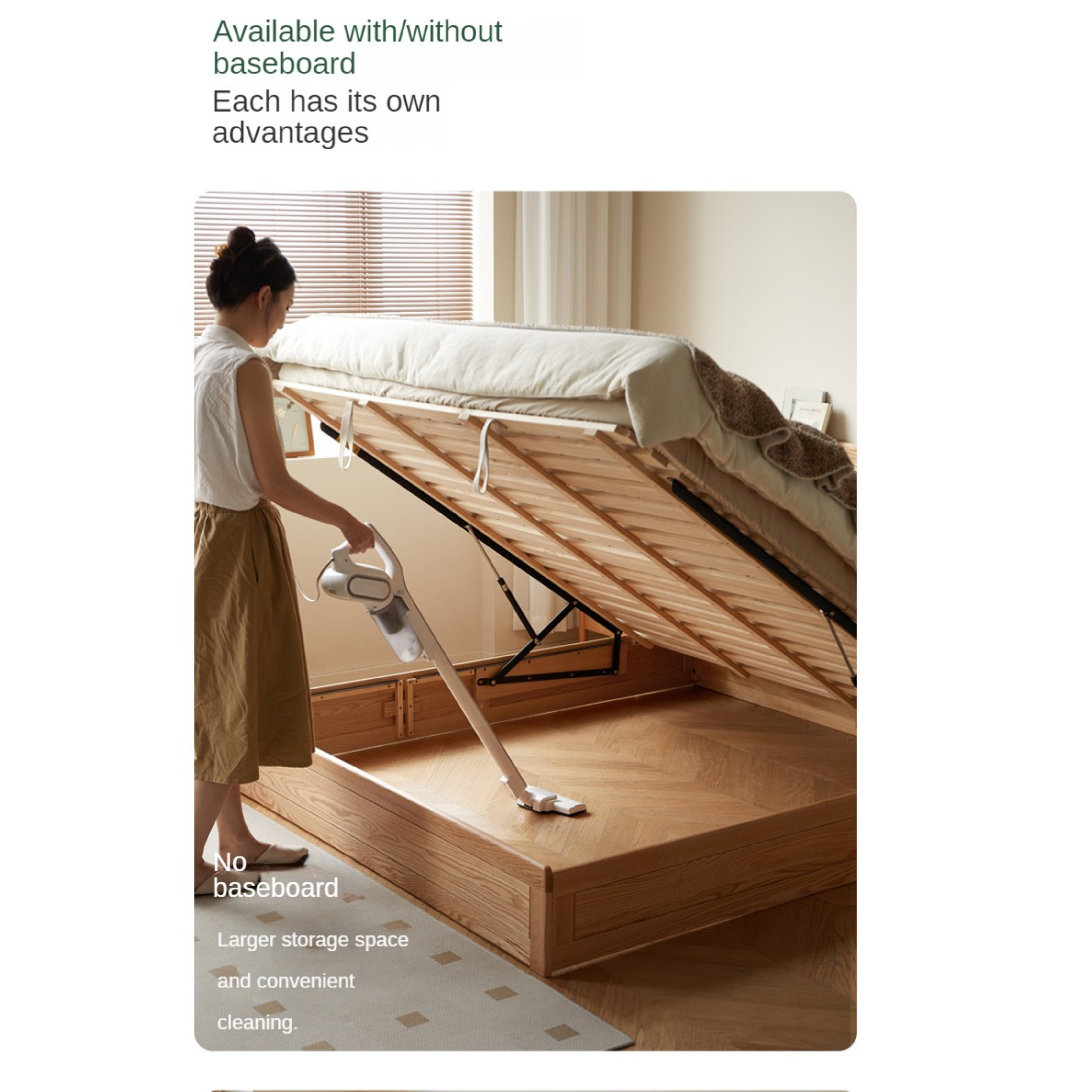 Oak Solid Wood Box Bed Storage Technology Cloth