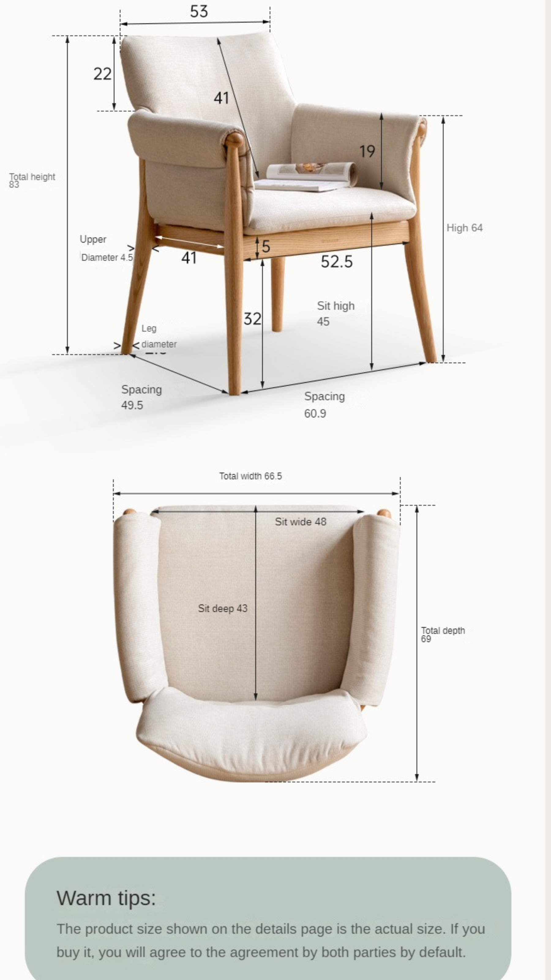 Oak Solid Wood Book Chair Simple Study Soft Back