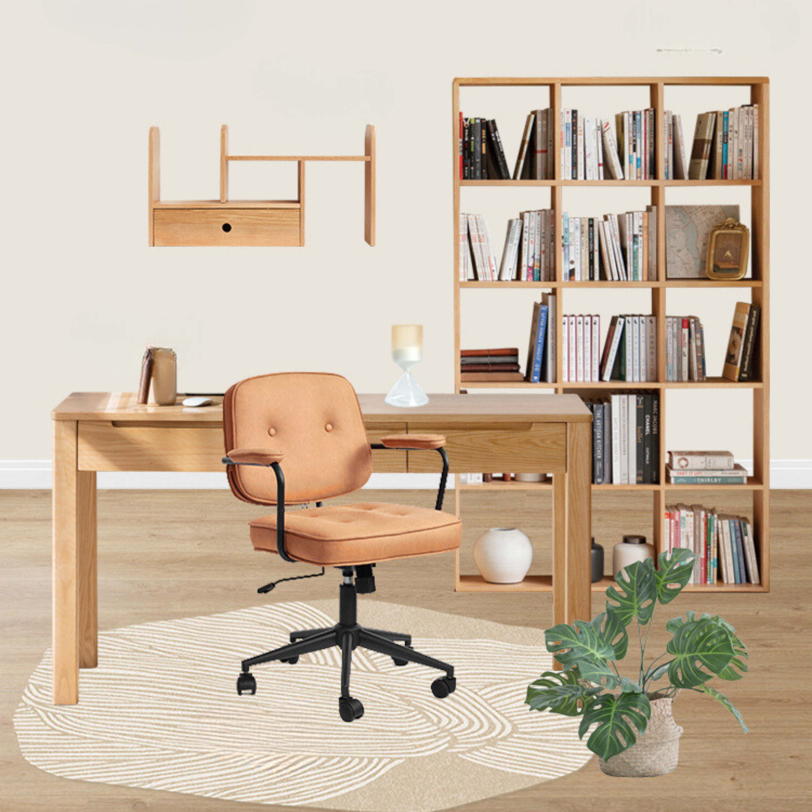 Beech, Oak Solid Wood Bookshelf Bookcase Free Combination