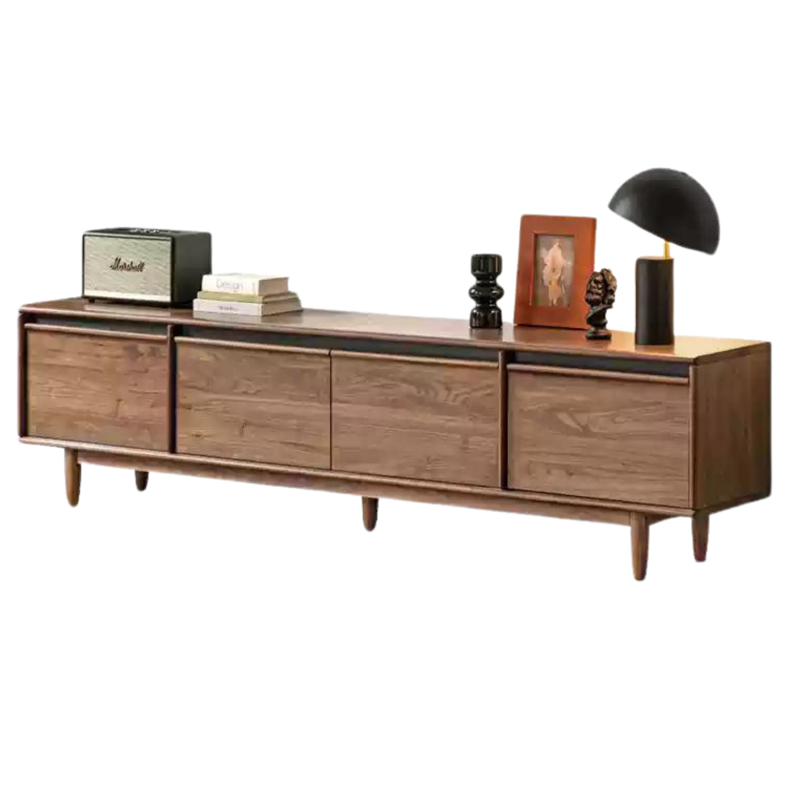 Black Walnut, Sandalwood, Ash Solid Wood Skeleton Line TV Cabinet.