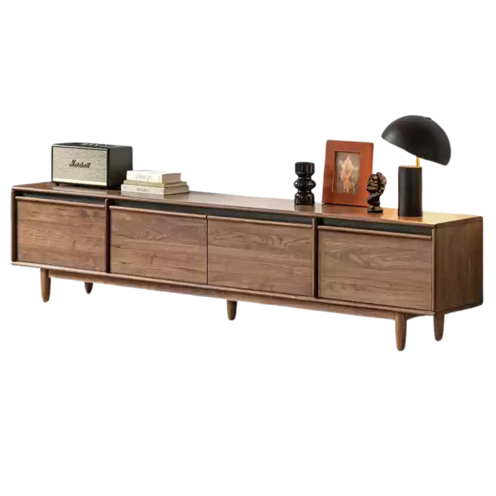 Black Walnut, Sandalwood, Ash Solid Wood Skeleton Line TV Cabinet.