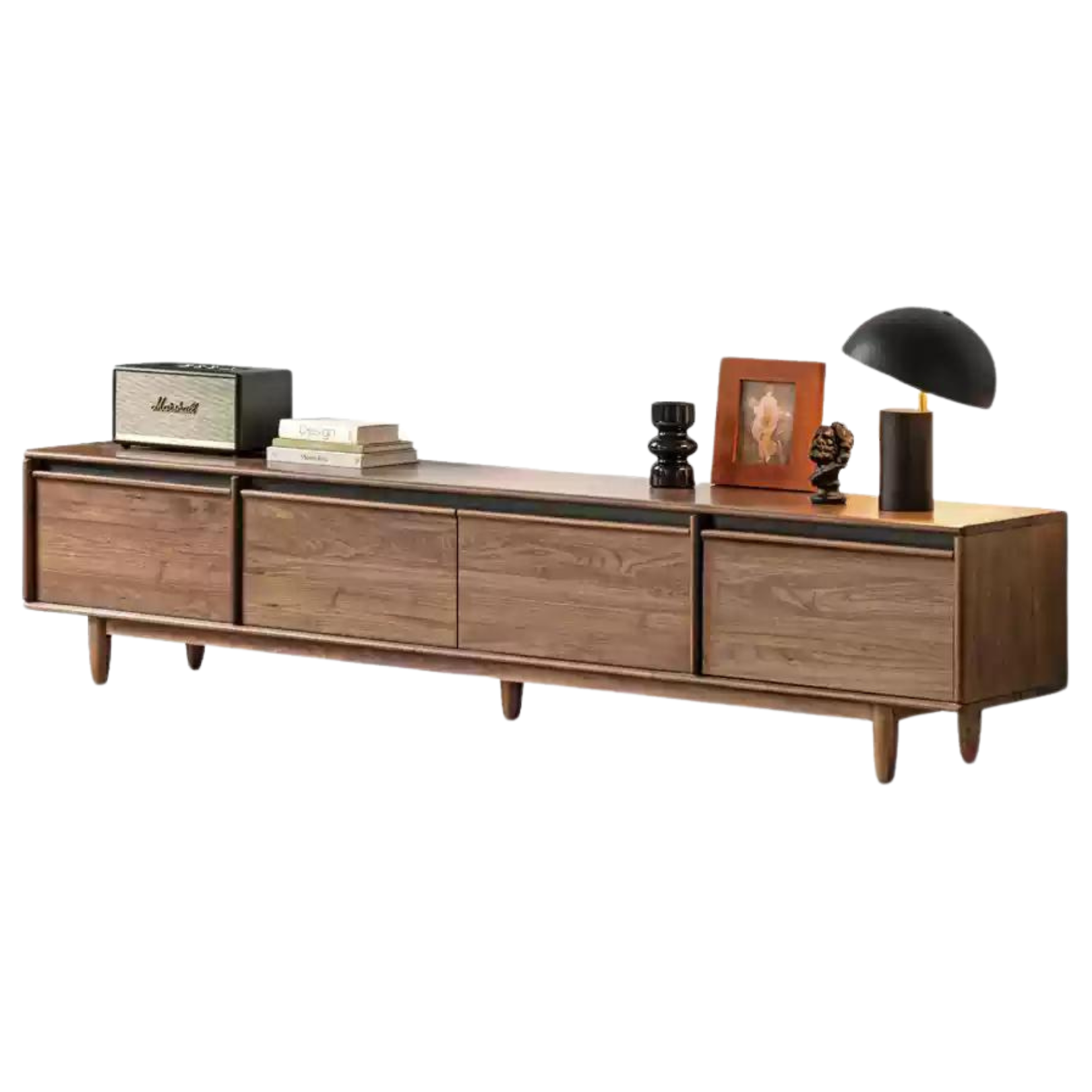 Black Walnut, Sandalwood, Ash Solid Wood Skeleton Line TV Cabinet.