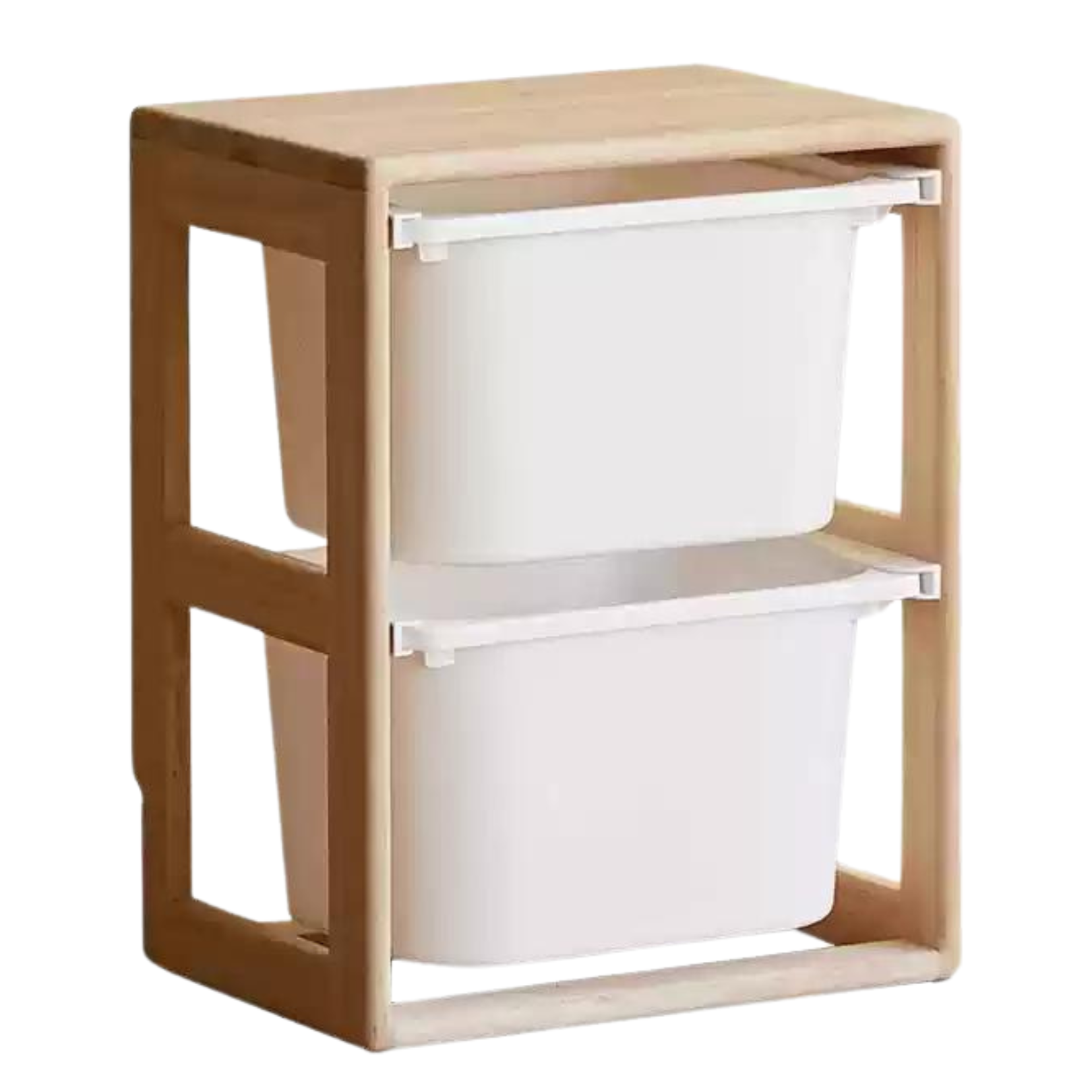 Poplar Solid Wood Children's Storage Rack Montessori Toy Storage