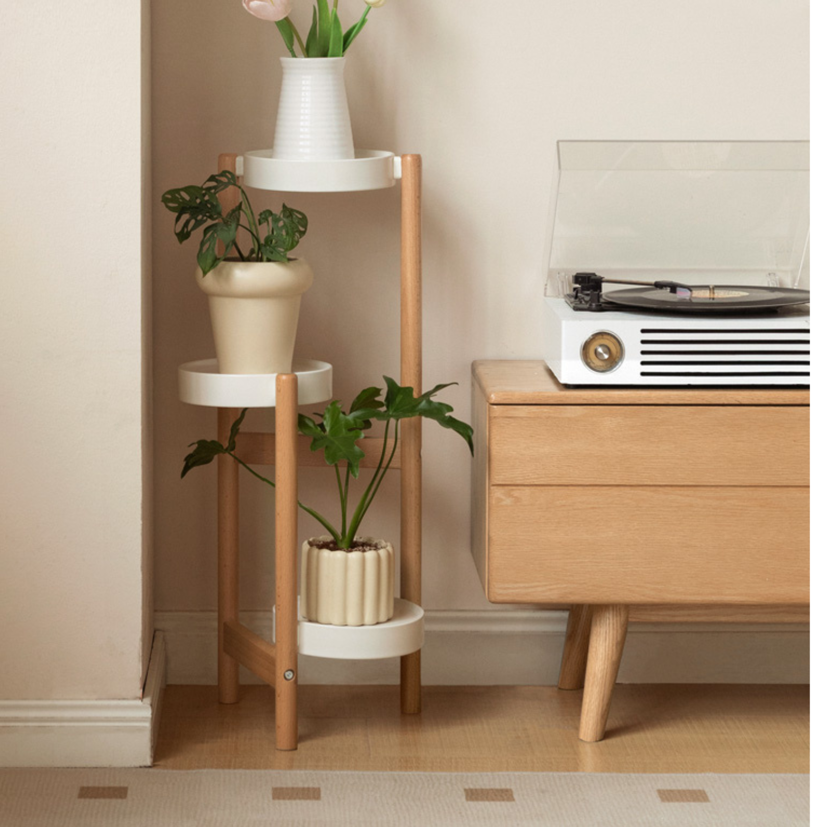 Beech Solid Wood Flower Rack