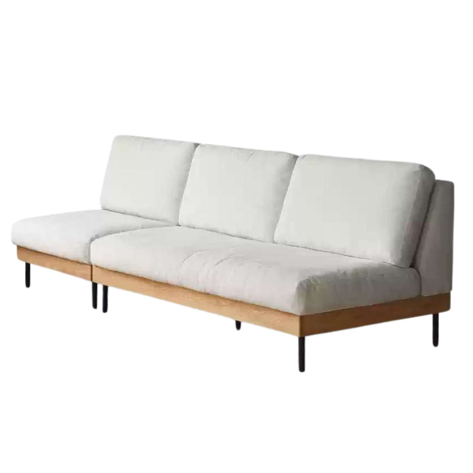 Oak Solid Wood Corner Down Sofa Japanese Style.