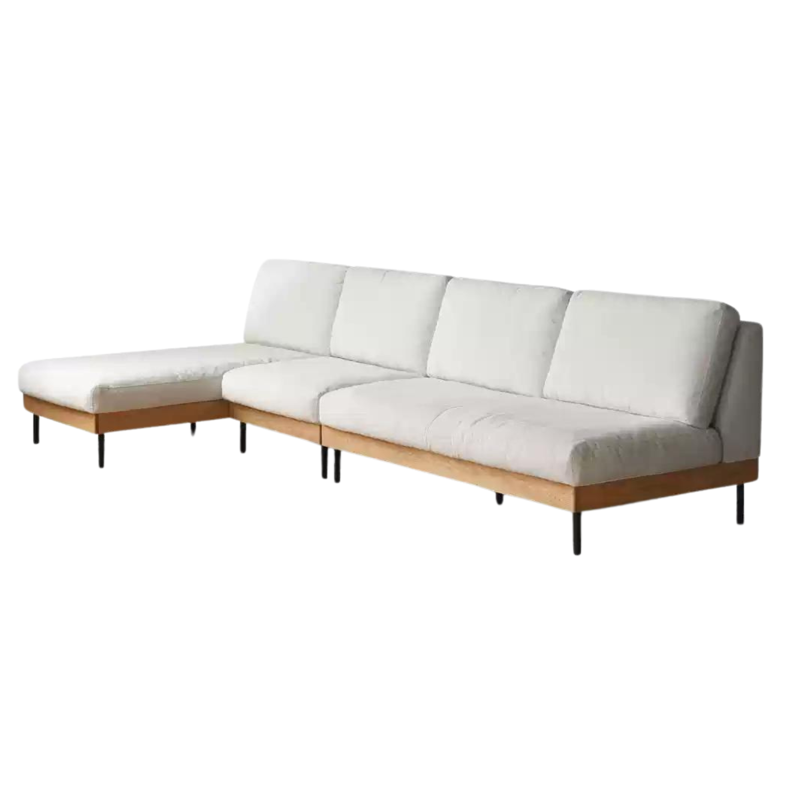 Oak Solid Wood Corner Down Sofa Japanese Style.