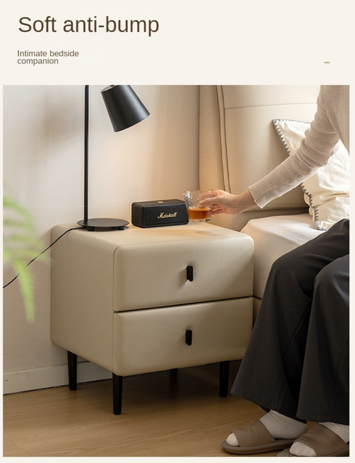 Soft Cream Style Nightstand