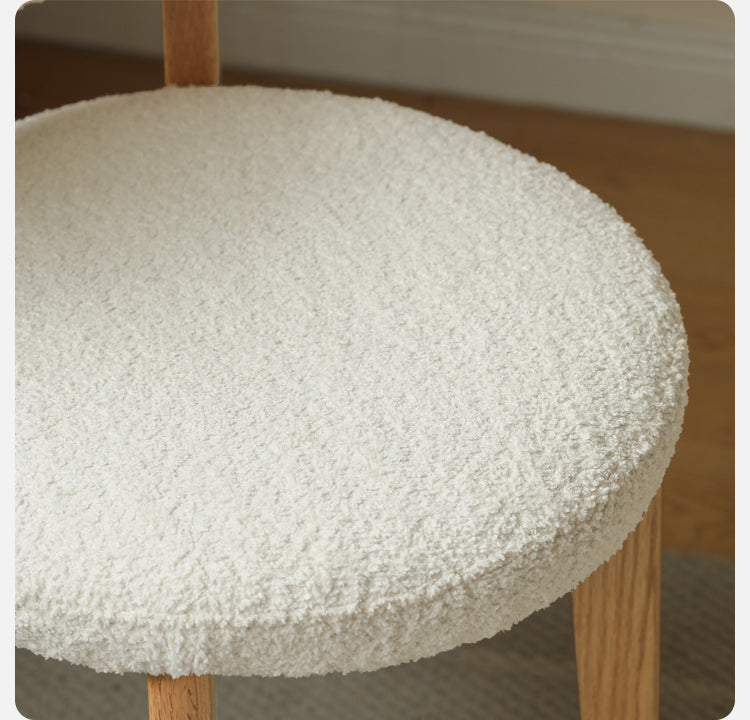 Oak Solid Wood Modern Velvet Soft Makeup Stool