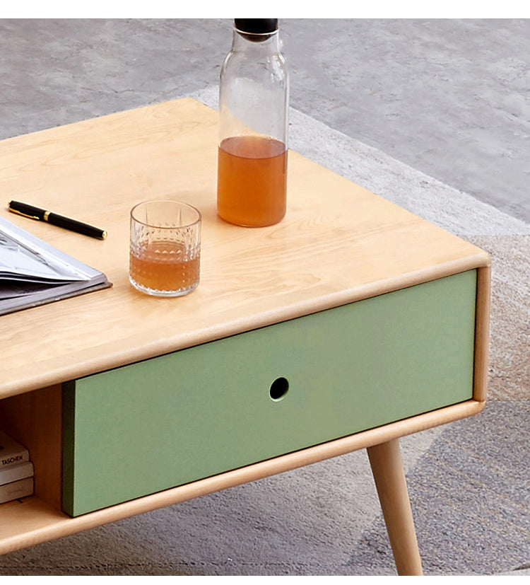 Beech Solid Wood Coffee Table Nordic Simple.