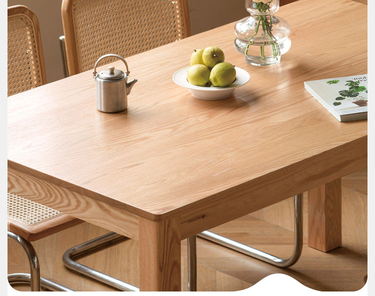 Oak Solid Wood, Solid Rubberwood Nordic Dining Table