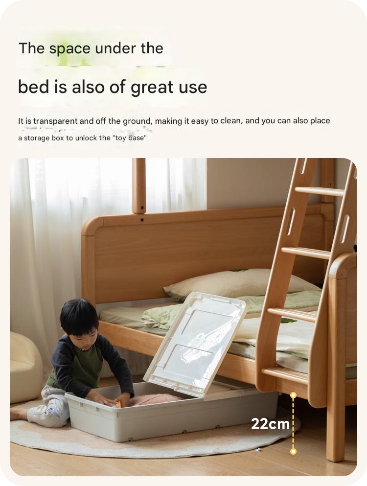Beech Solid Wood Children's Bunk Bed.
