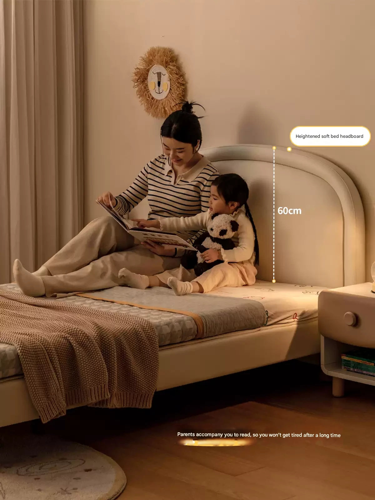 Cream style Organic Leather kid's Bed<