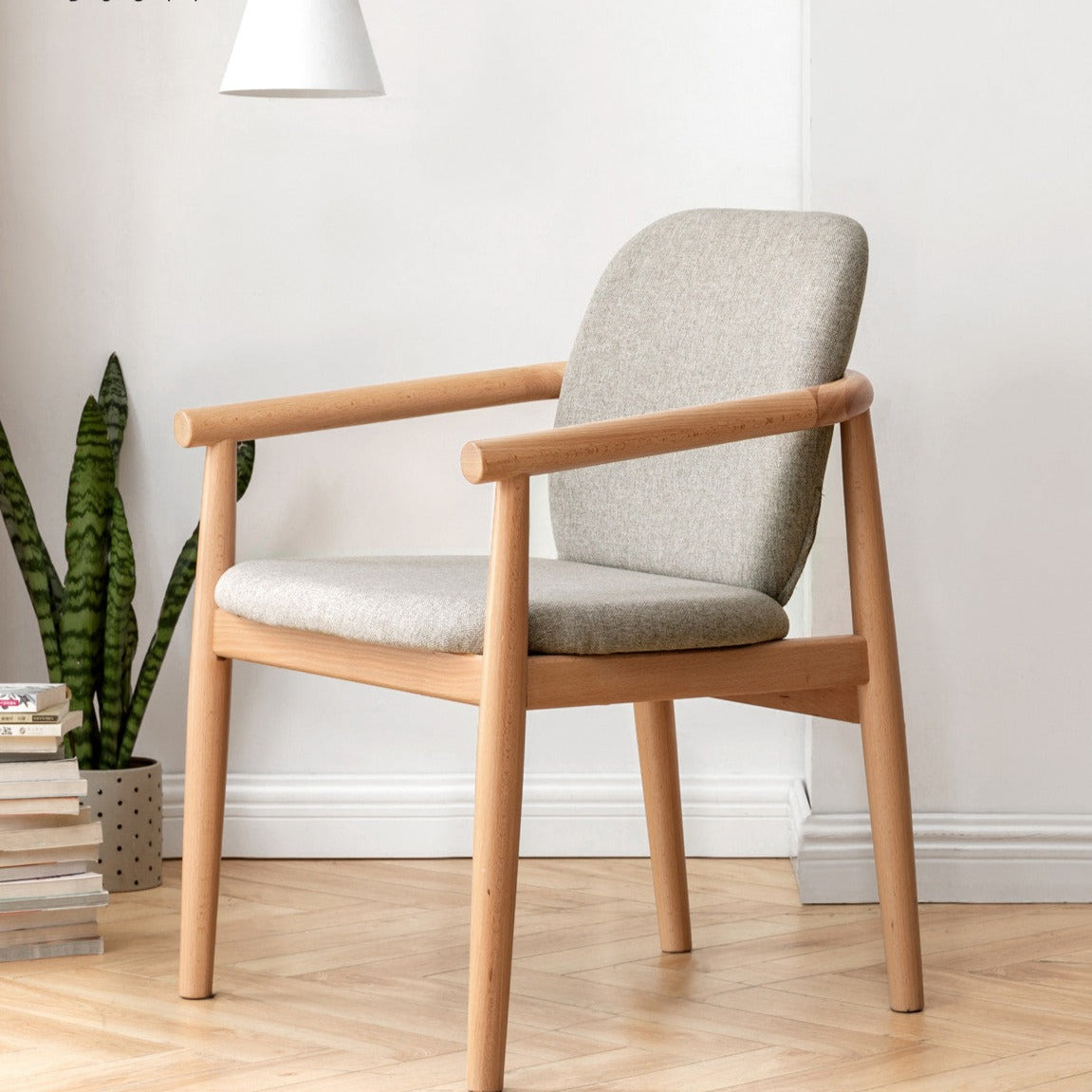 Beech Solid Wood Armchair Nordic)