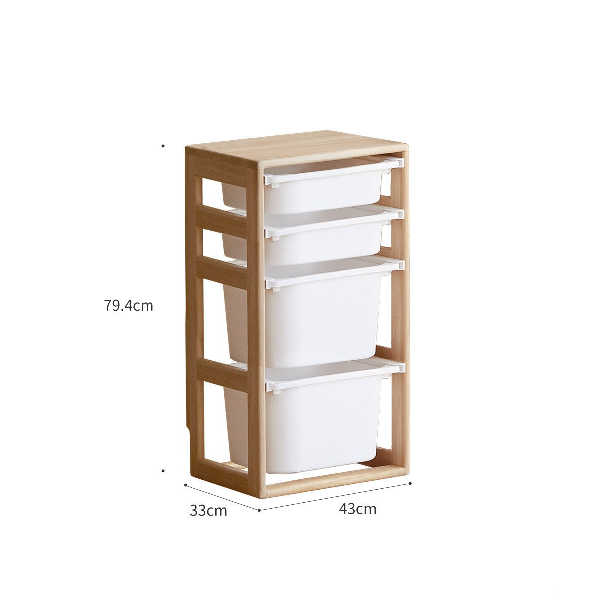 Poplar Solid Wood Children's Storage Rack Montessori Toy Storage