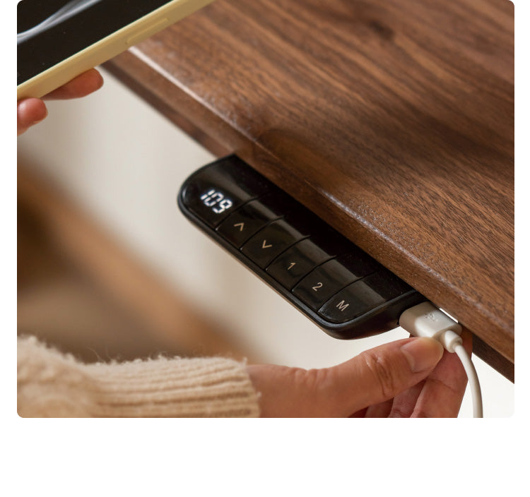 Black Walnut, Oak, Sandalwood, Ash Solid Wood Electric Elevating Desk