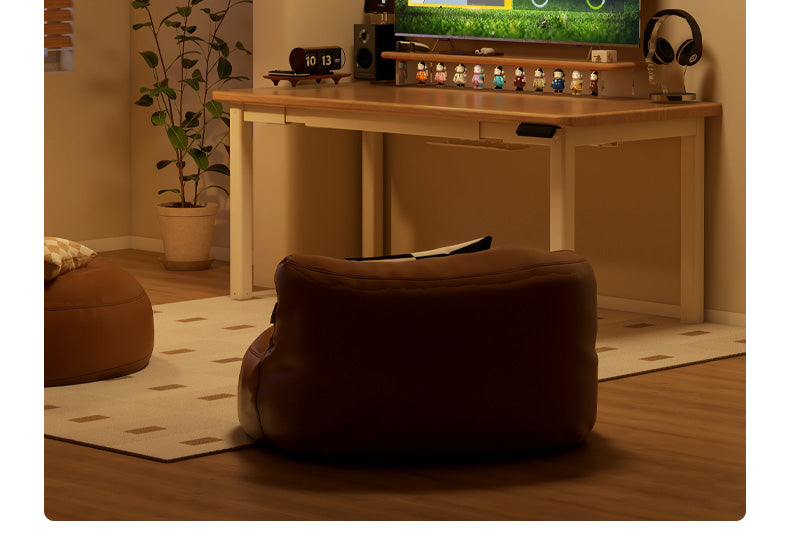 Oak Solid Wood Electric Elevating Dual Motor Office Desk