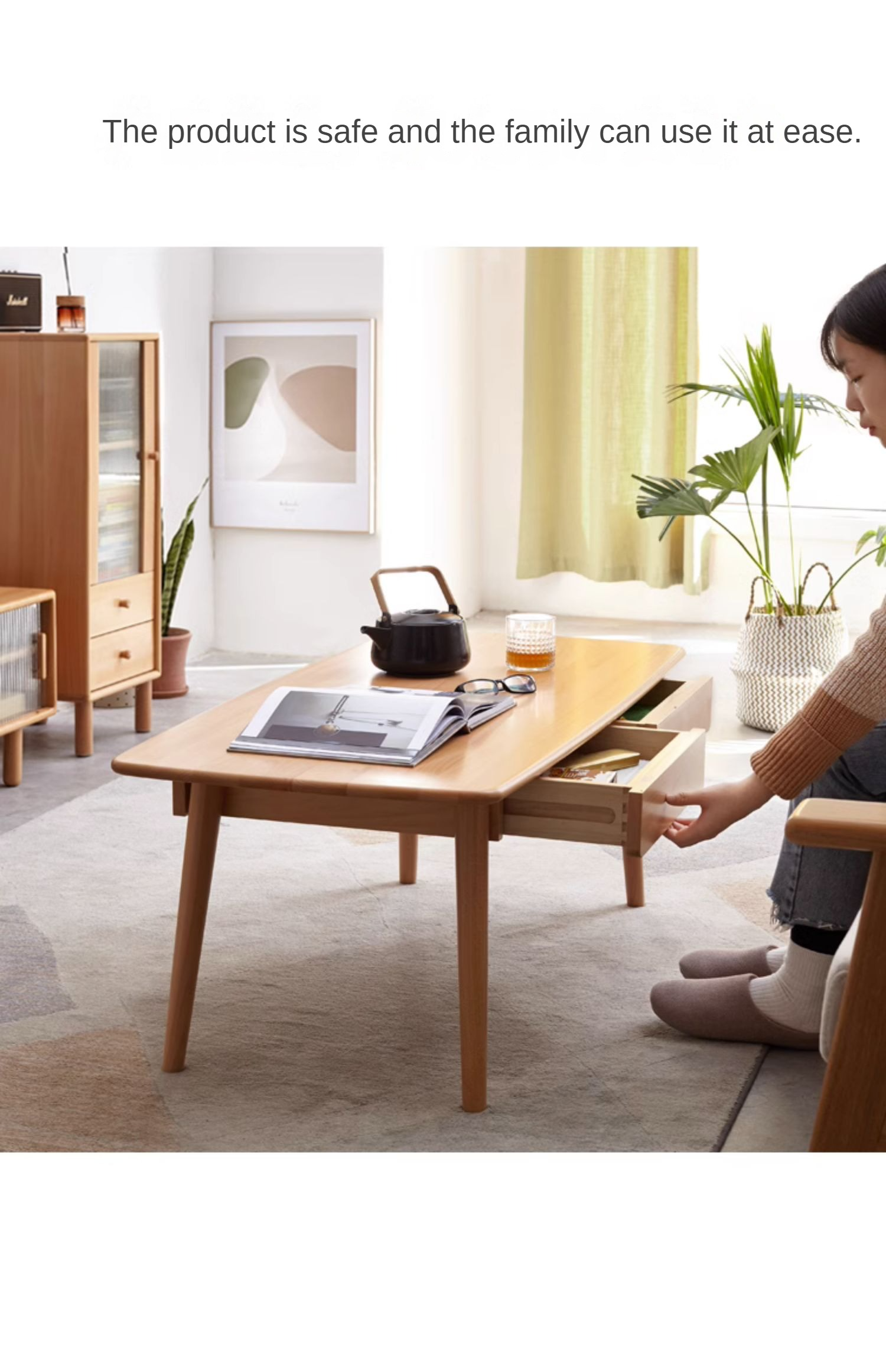 Beech Solid Wood Coffee Table