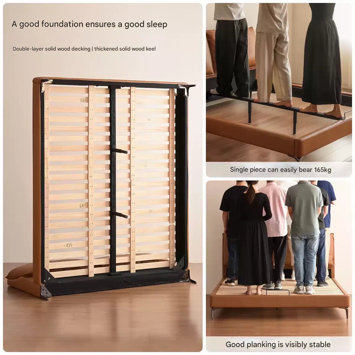 Genuine Leather Light Luxury Soft Leaning Bed