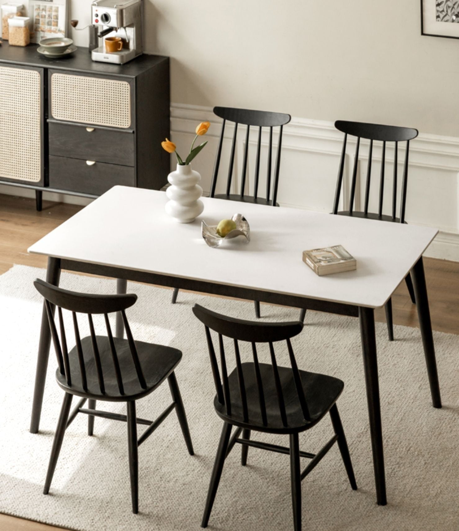 Oak Solid Wood Rock Plate Dining Table