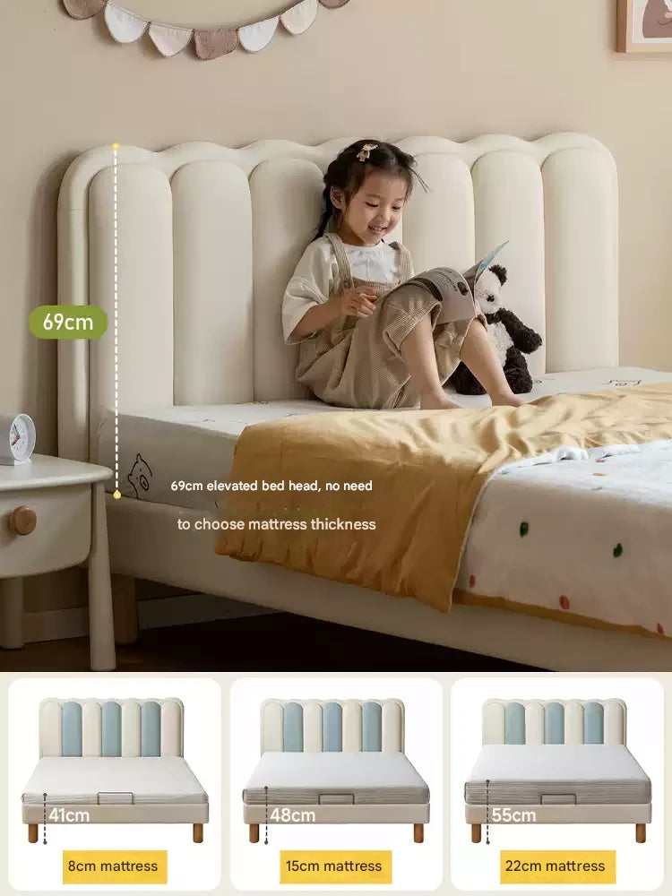 Organic leather cream style white Children's Bed