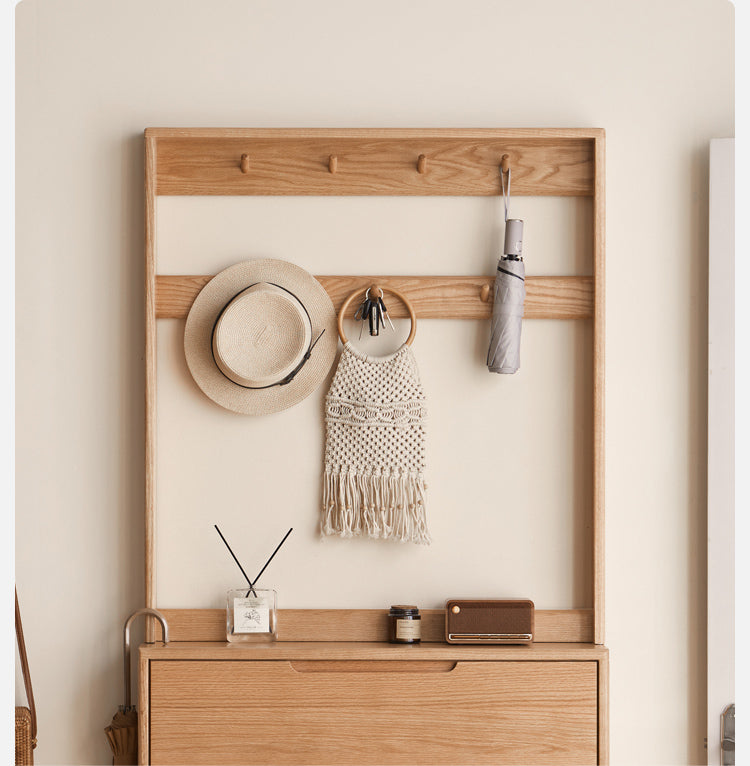 Oak, Poplar Solid Wood Ultra-Thin Shoe Cabinet