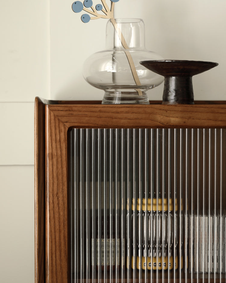 Ash Solid Wood Narrow Side Cabinet.