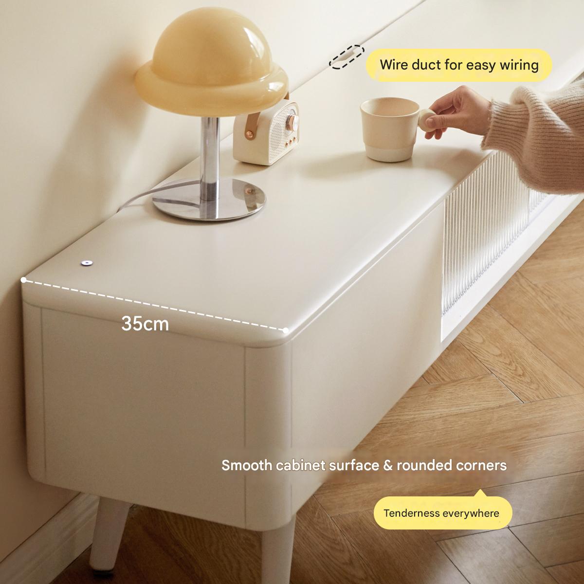 Rubber Solid wood Light Luxury Modern TV Cabinet.