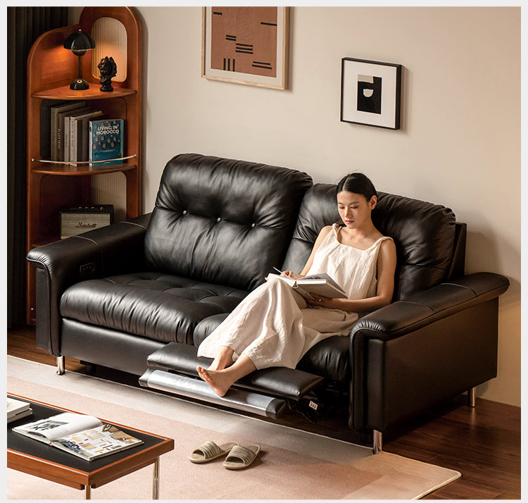 Genuine Leather Zero-Wall Power Recliner Sofa