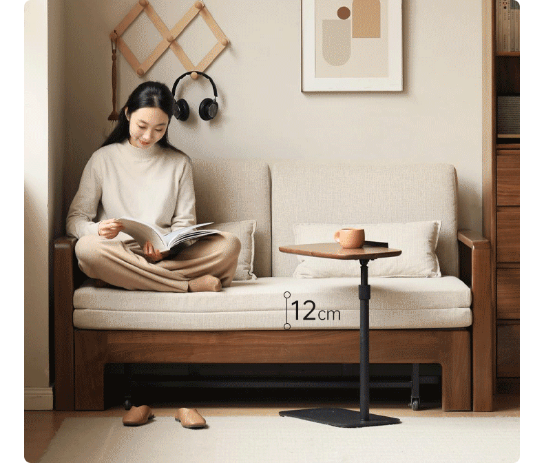 Black Walnut, Solid Sandalwood Folding Sofa Bed.