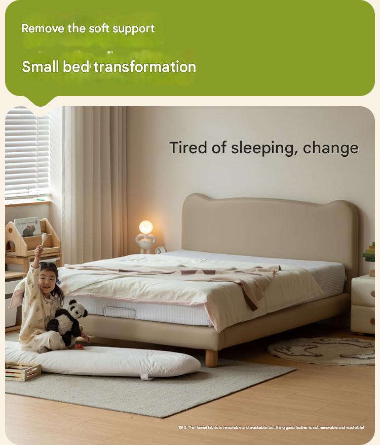 Organic Leather Children's Modern Simple Single Bed