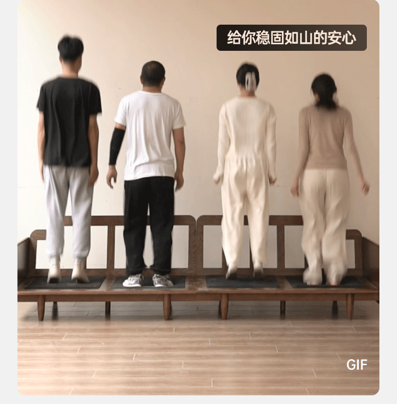 Oak Solid Wood Leather, Fabric Straight Sofa.