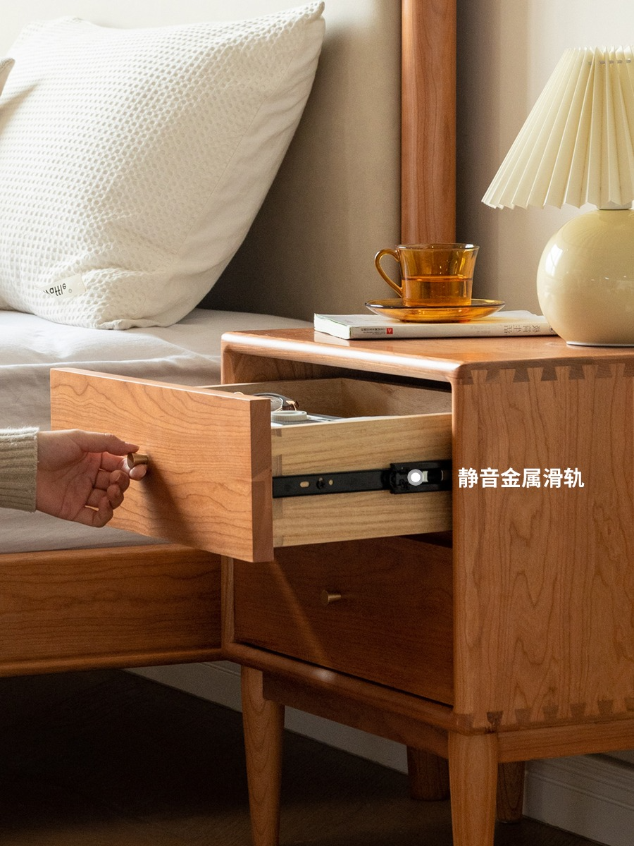 South American Walnut, Black Walnut, Cherry, Ash Solid Wood Nightstand.