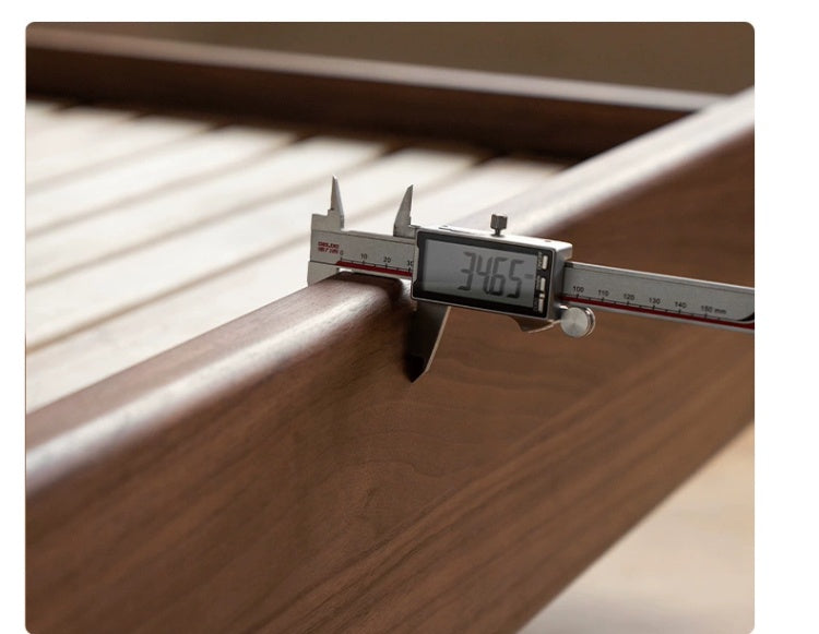 North American Black walnut, Ash solid wood bed simple high head.