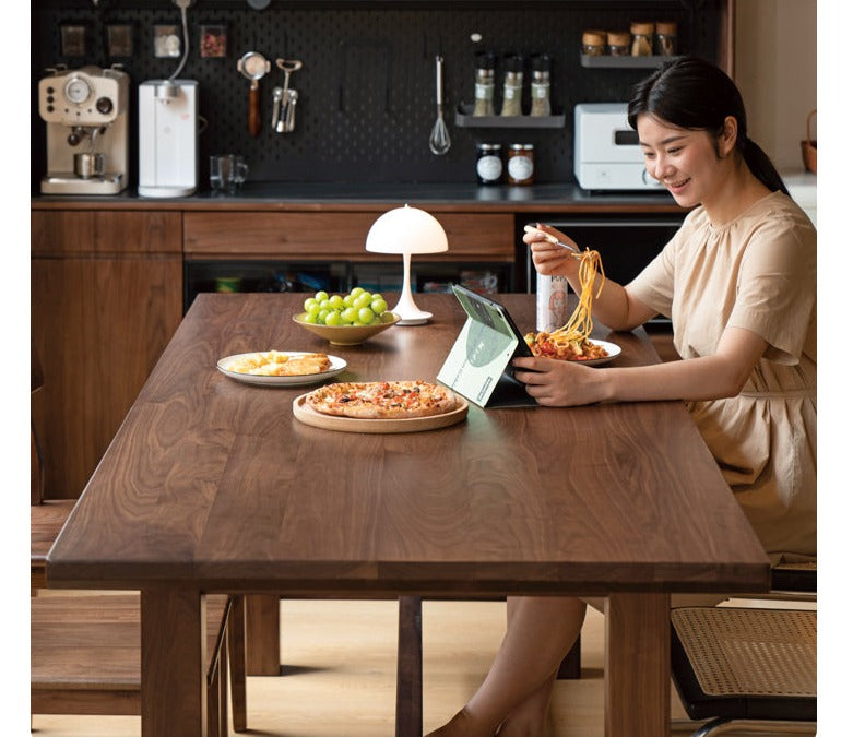 Sandalwood, Black Walnut, Oak, Ash Solid Wood Farmhouse Style Dining Table