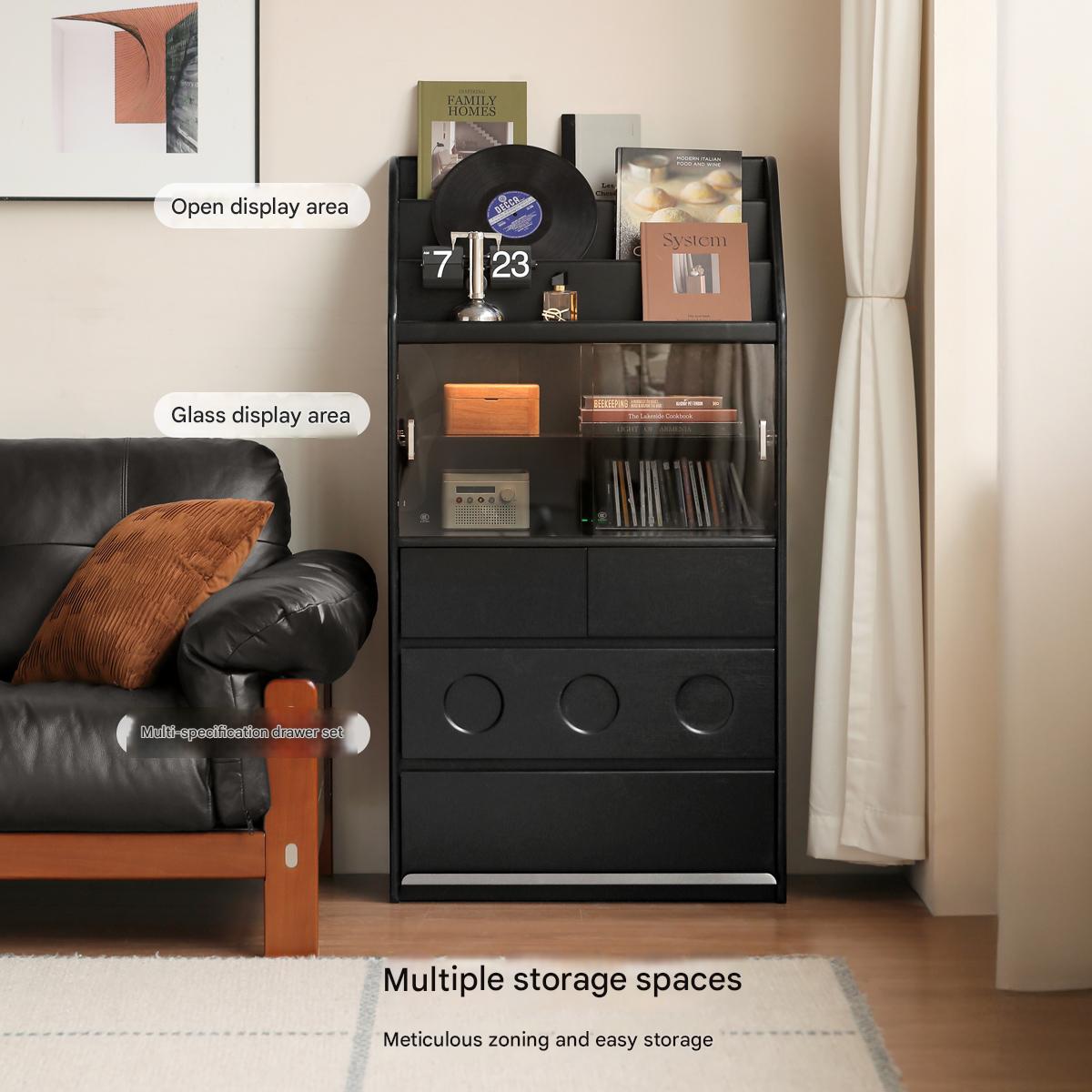 Solid Rubberwood Bauhaus Style Side Cabinet.